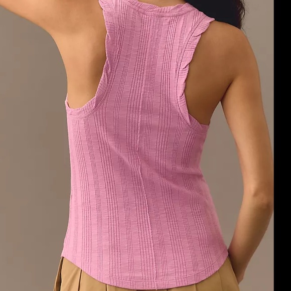 Anthropologie Pilcro Scoop Neck Racer Tank Pink Size Extra Small NWOT - Picture 2 of 5